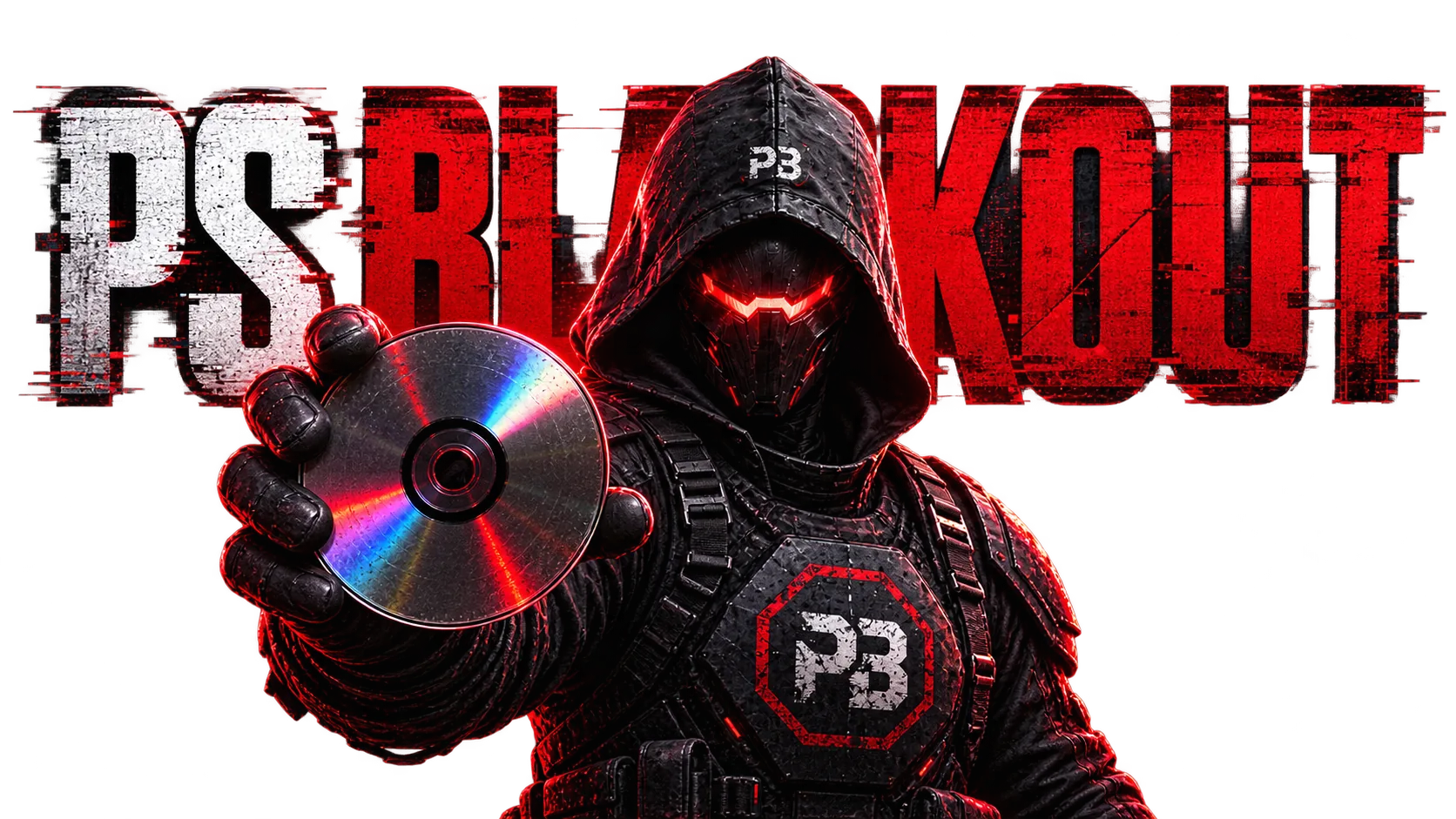 PS Blackout Guardian holding a physical game disc